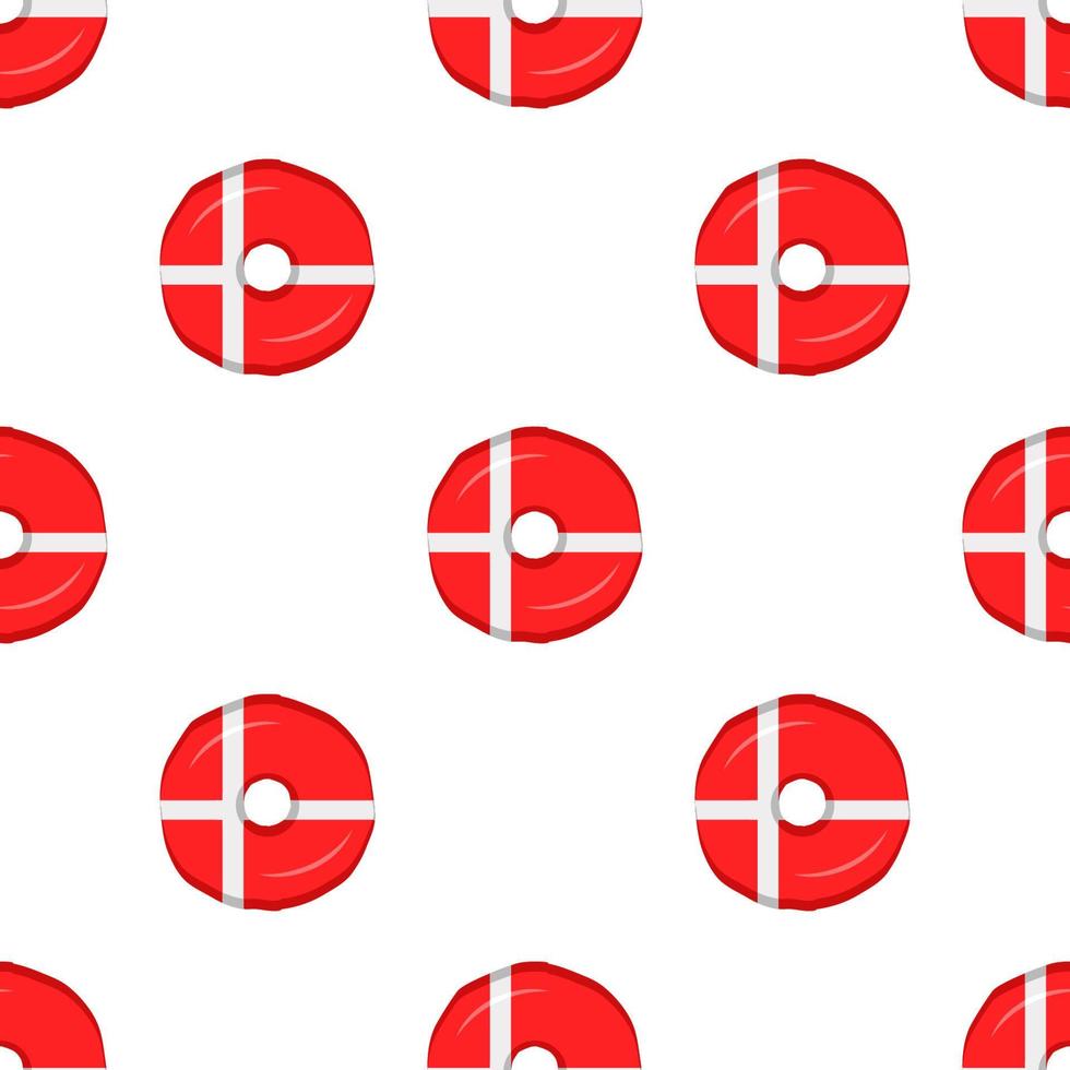 Pattern cookie with flag country Denmark in tasty biscuit vector