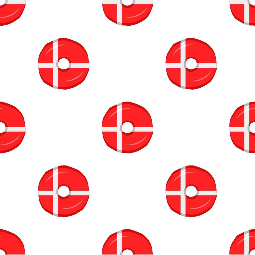 Pattern cookie with flag country Denmark in tasty biscuit vector