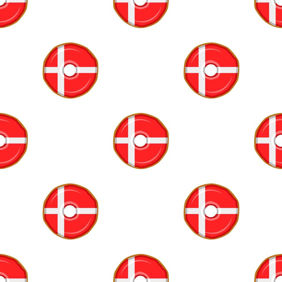 Pattern cookie with flag country Denmark in tasty biscuit vector