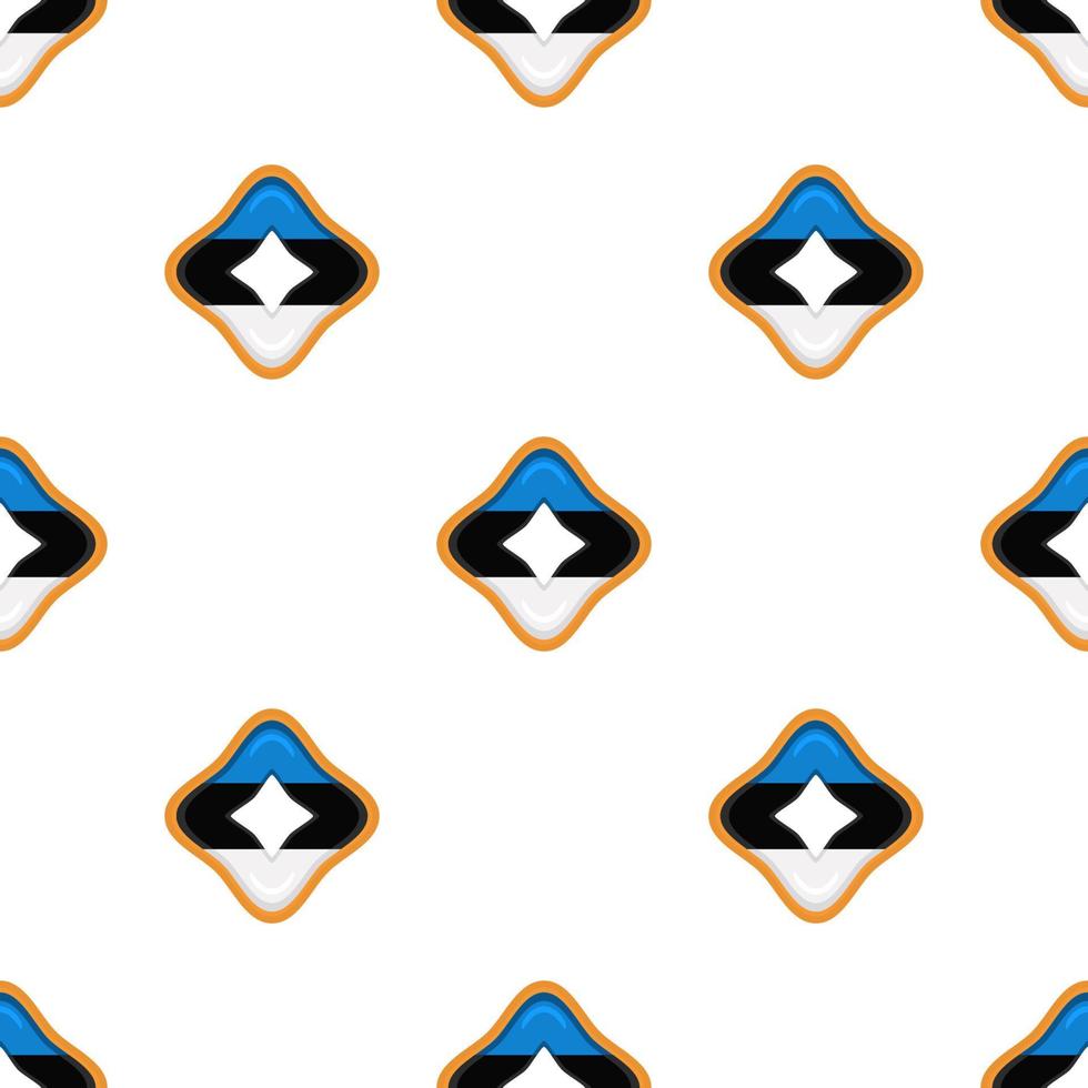 Pattern cookie with flag country Estonia in tasty biscuit vector