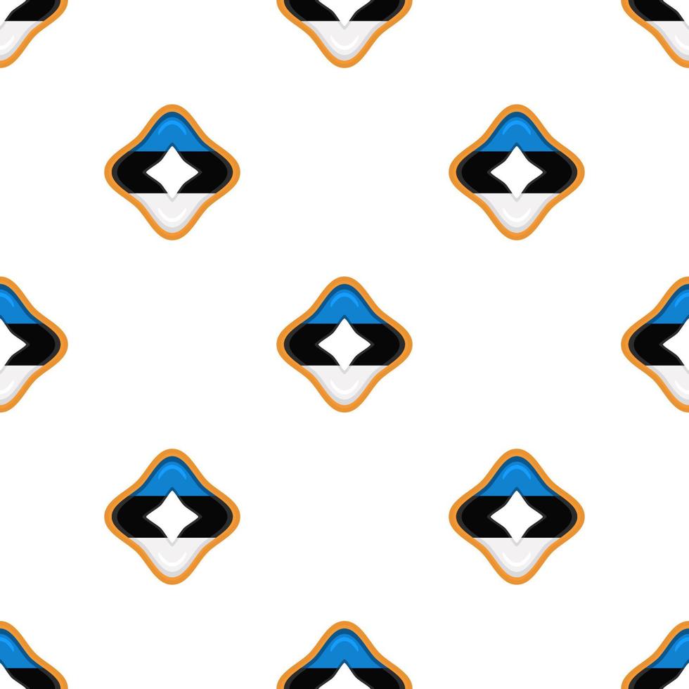 Pattern cookie with flag country Estonia in tasty biscuit vector