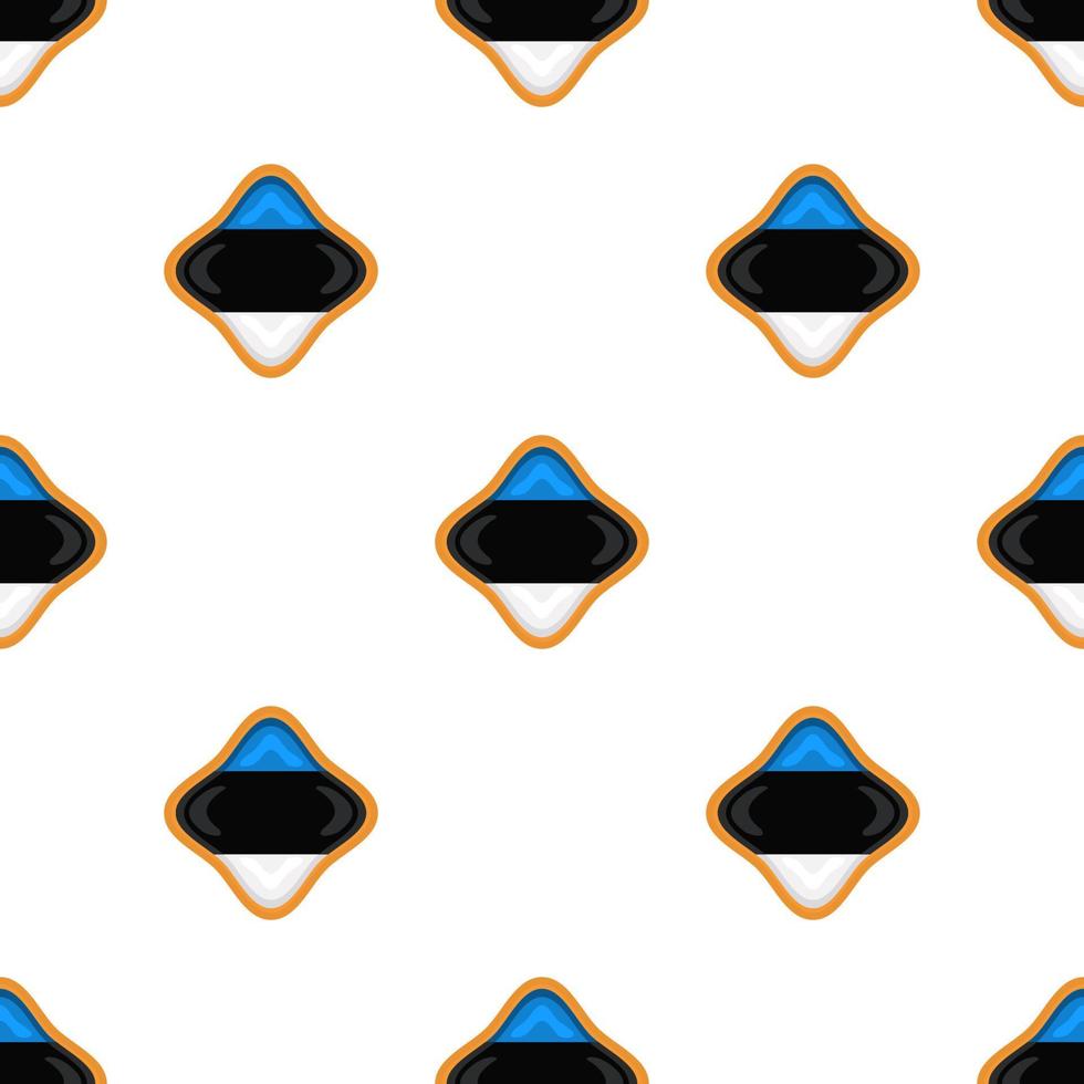 Pattern cookie with flag country Estonia in tasty biscuit vector