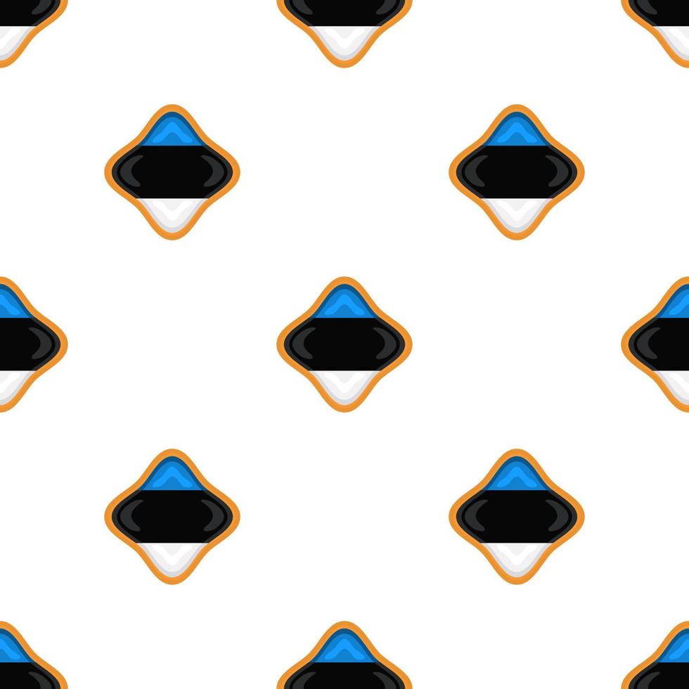 Pattern cookie with flag country Estonia in tasty biscuit vector