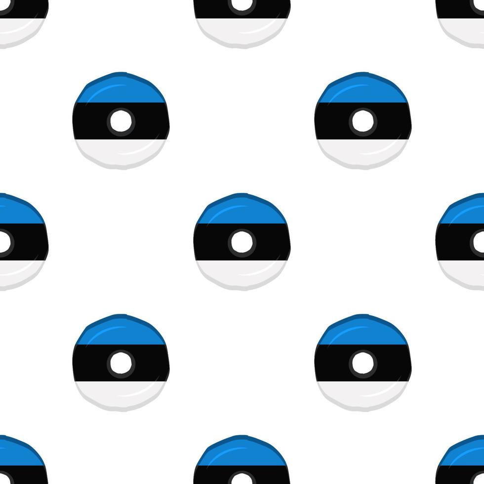 Pattern cookie with flag country Estonia in tasty biscuit vector