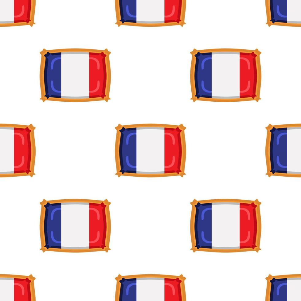 Pattern cookie with flag country France in tasty biscuit vector