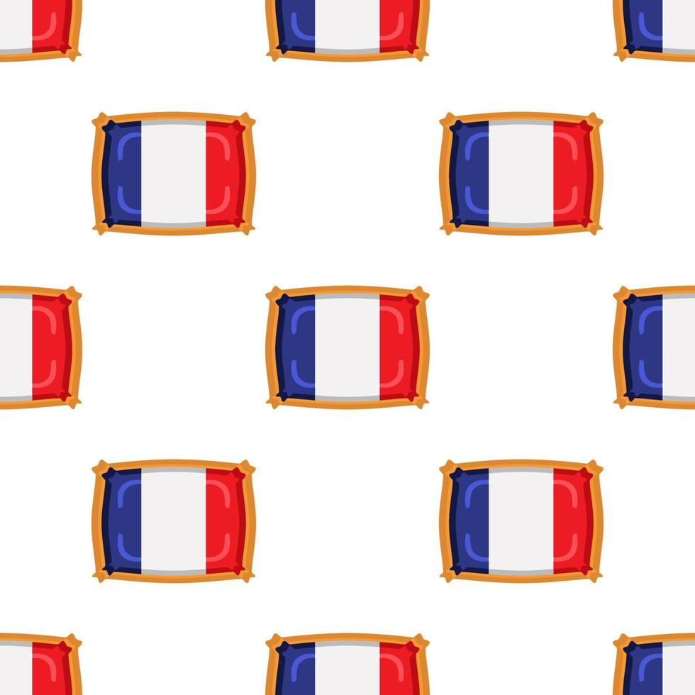 Pattern cookie with flag country France in tasty biscuit vector