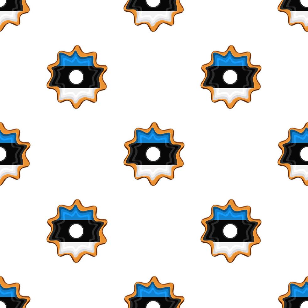 Pattern cookie with flag country Estonia in tasty biscuit vector