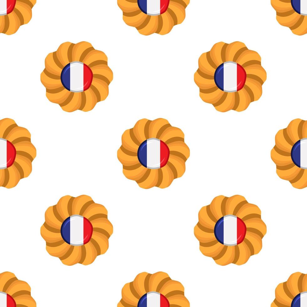 modelo Galleta con bandera país Francia en sabroso galleta vector