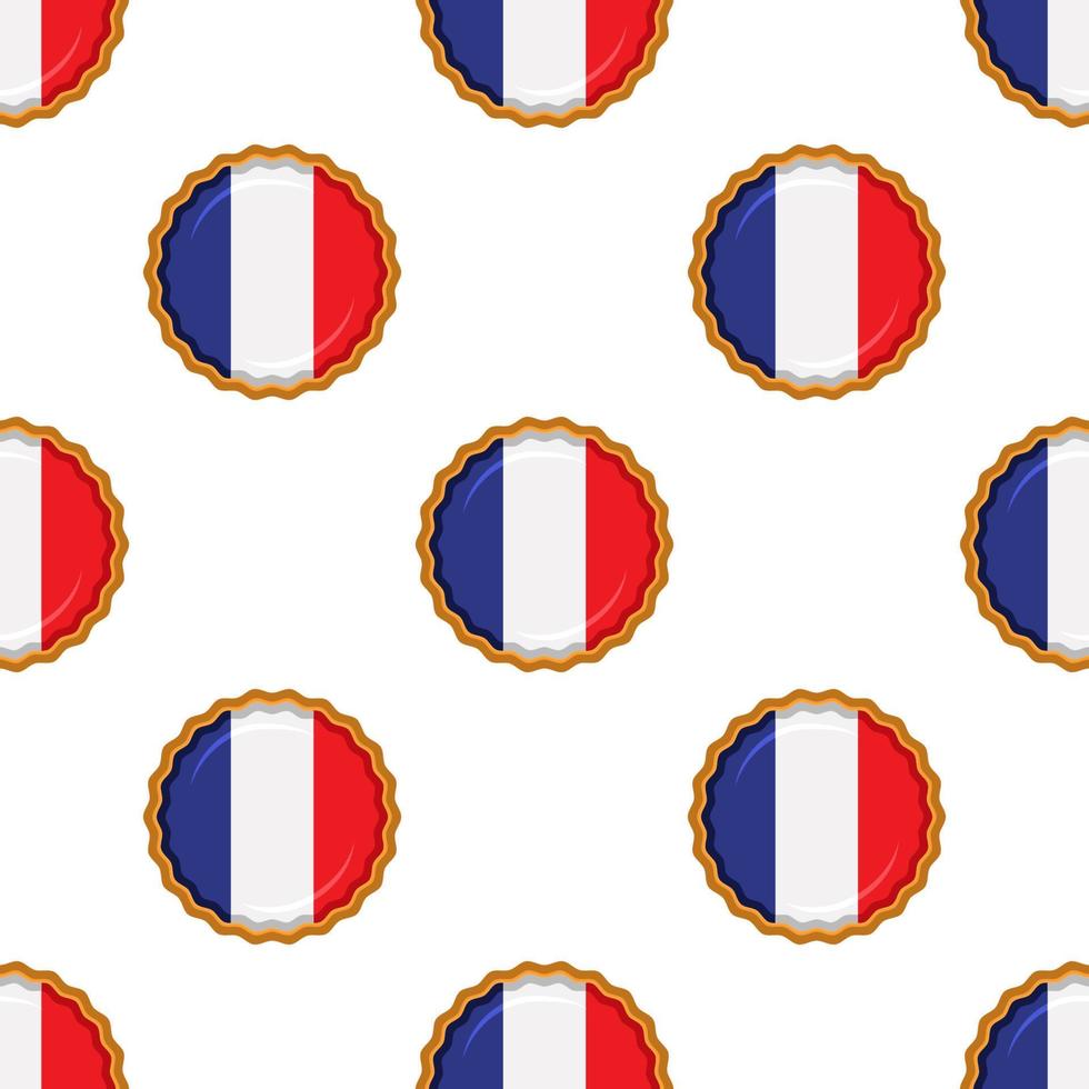 Pattern cookie with flag country France in tasty biscuit vector