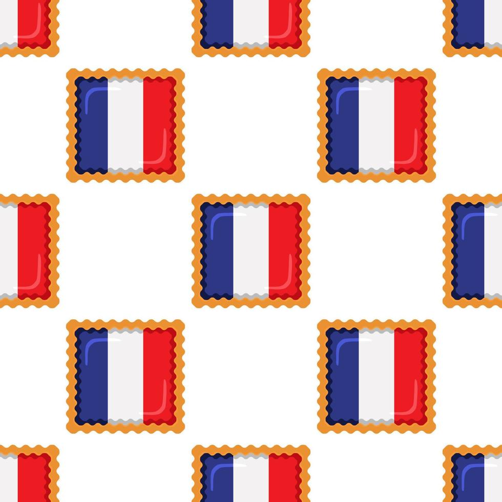 Pattern cookie with flag country France in tasty biscuit vector