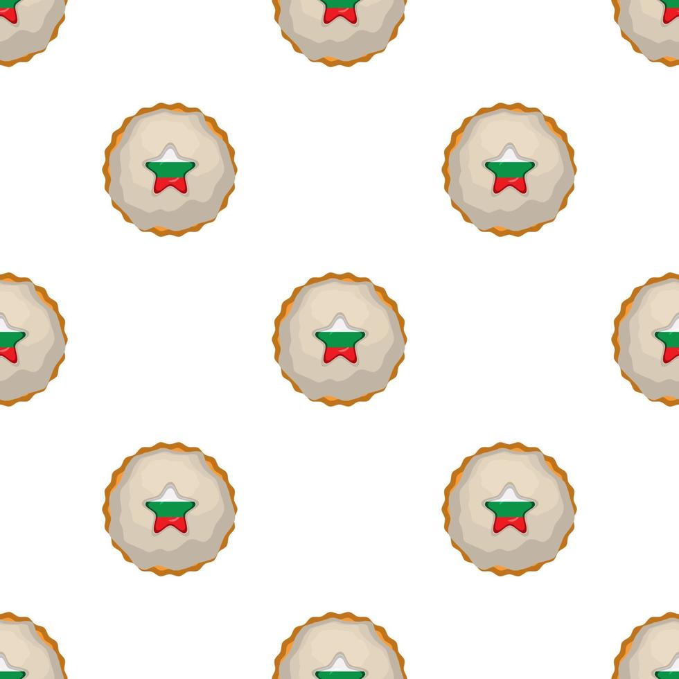 Pattern cookie with flag country Bulgaria in tasty biscuit vector