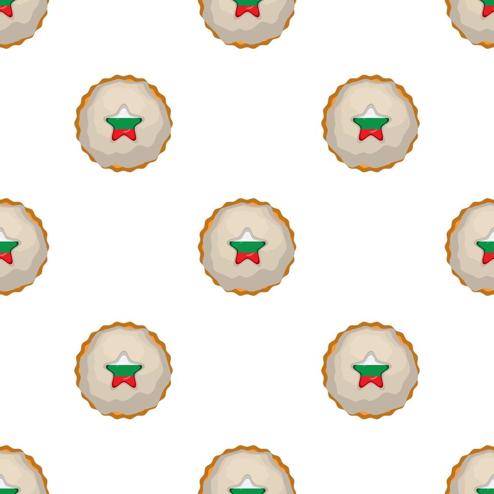 Pattern cookie with flag country Bulgaria in tasty biscuit vector