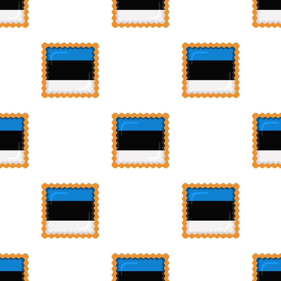 Pattern cookie with flag country Estonia in tasty biscuit vector