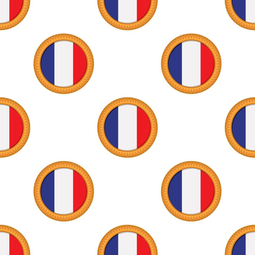 Pattern cookie with flag country France in tasty biscuit vector