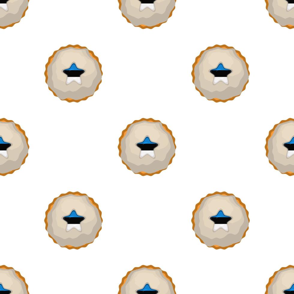 Pattern cookie with flag country Estonia in tasty biscuit vector