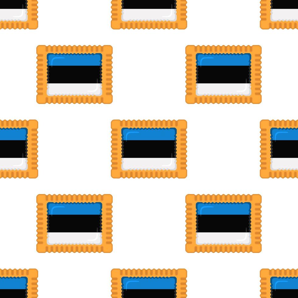 Pattern cookie with flag country Estonia in tasty biscuit vector
