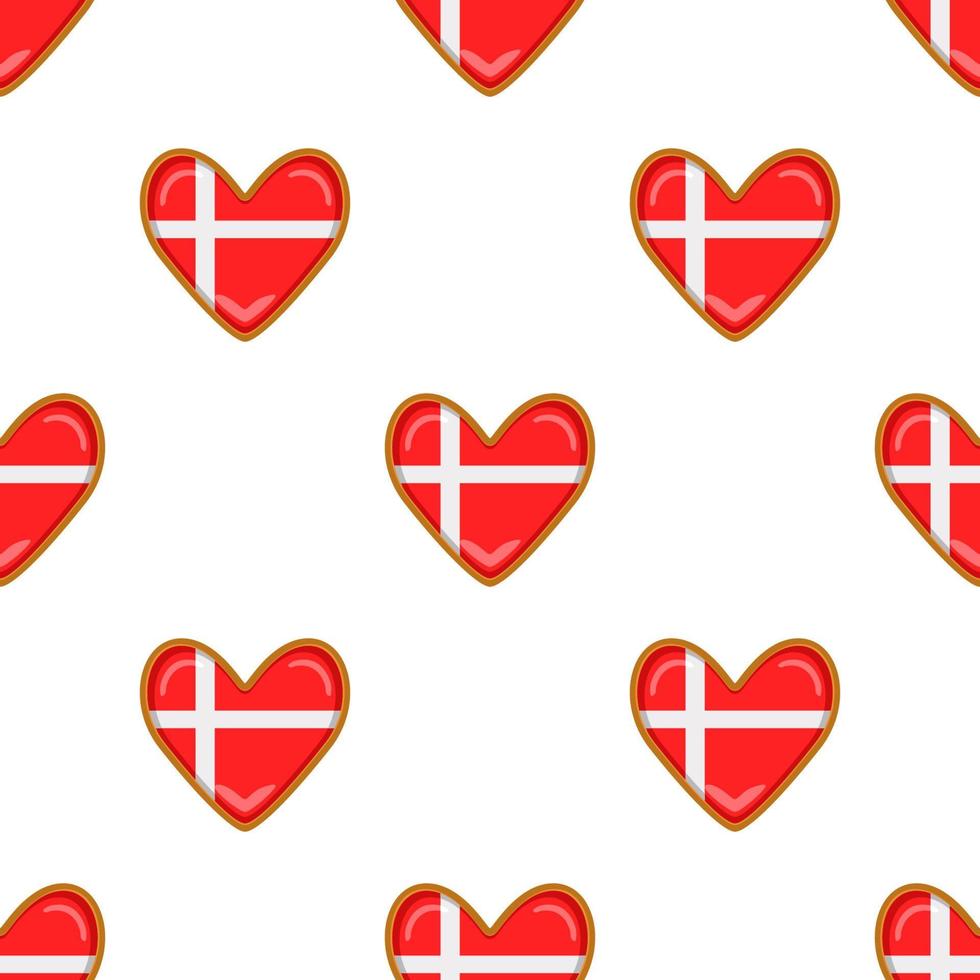 Pattern cookie with flag country Denmark in tasty biscuit vector