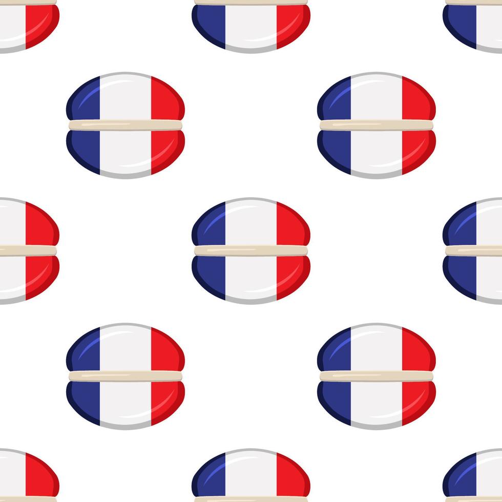 Pattern cookie with flag country France in tasty biscuit vector