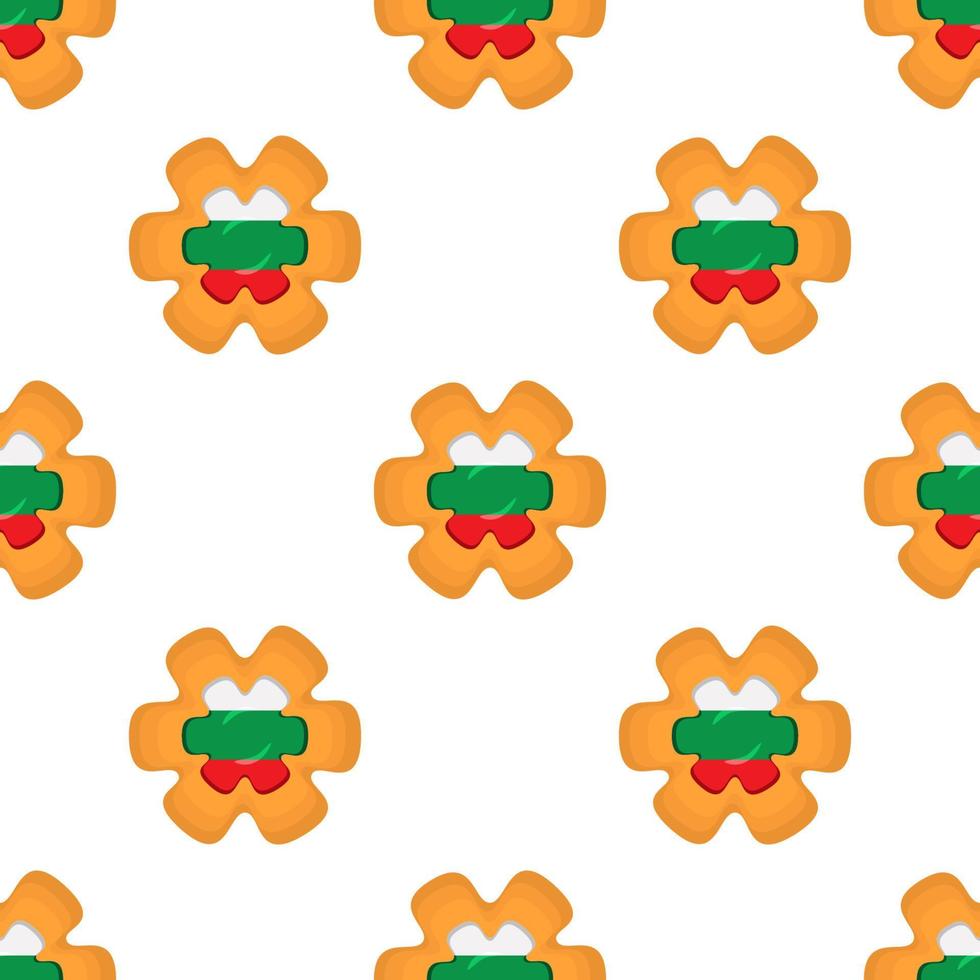 Pattern cookie with flag country Bulgaria in tasty biscuit vector
