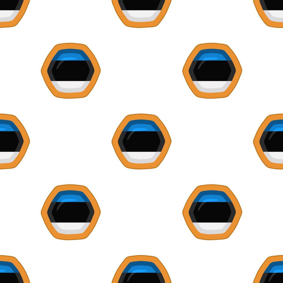 Pattern cookie with flag country Estonia in tasty biscuit vector