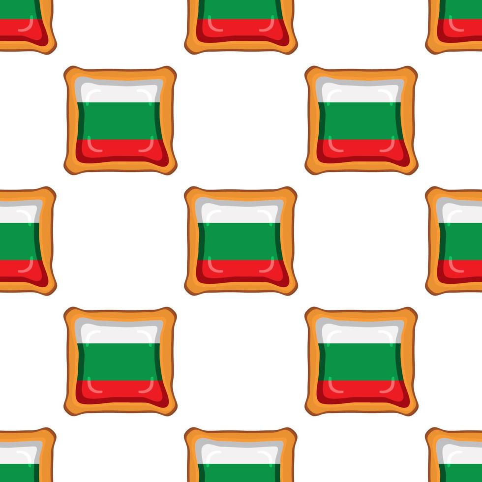 modelo Galleta con bandera país Bulgaria en sabroso galleta vector