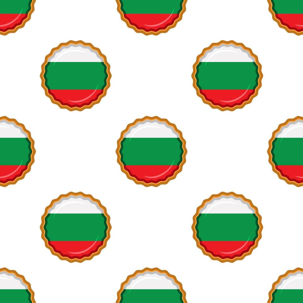 Pattern cookie with flag country Bulgaria in tasty biscuit vector