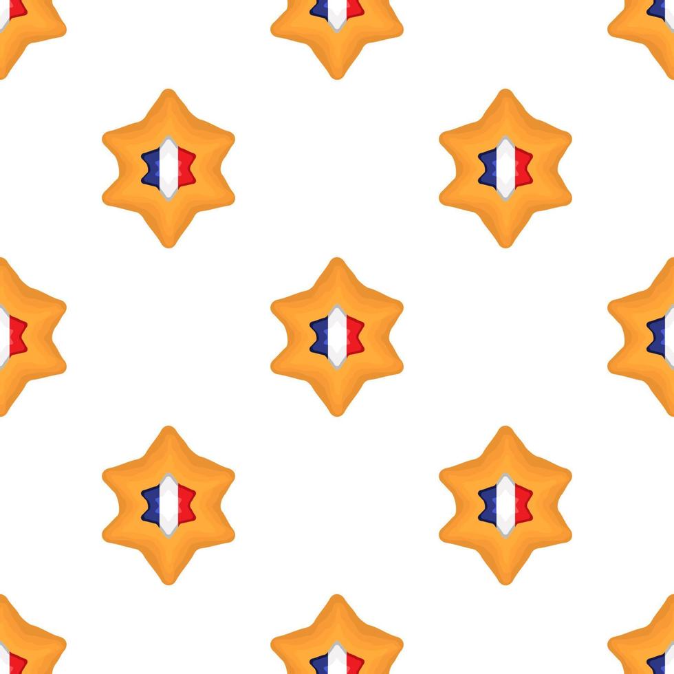 Pattern cookie with flag country France in tasty biscuit vector