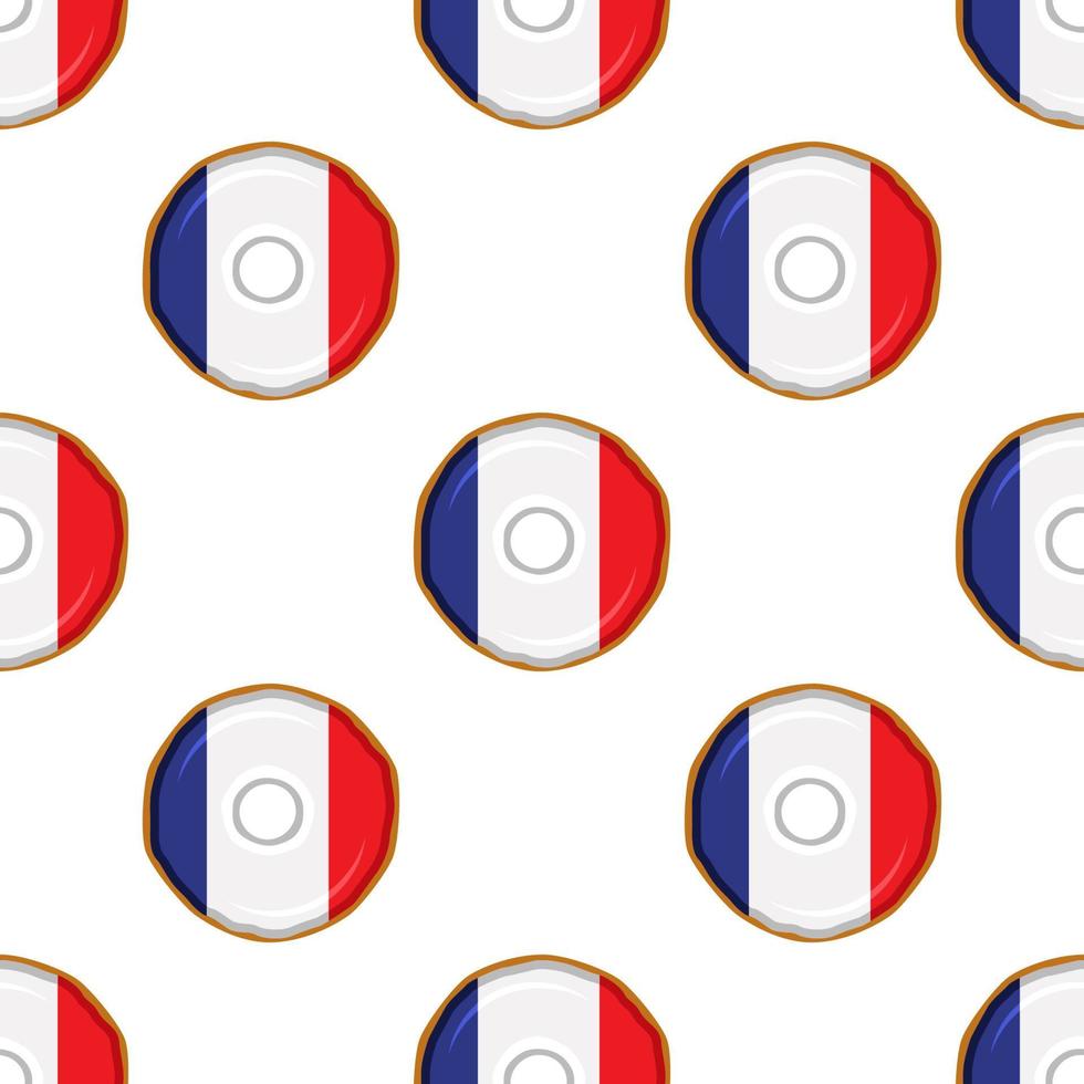 Pattern cookie with flag country France in tasty biscuit vector