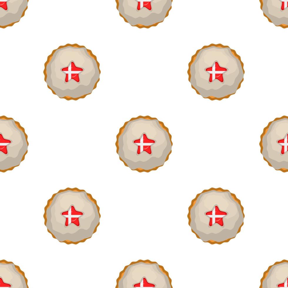 Pattern cookie with flag country Denmark in tasty biscuit vector