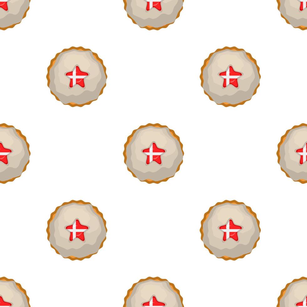 Pattern cookie with flag country Denmark in tasty biscuit vector