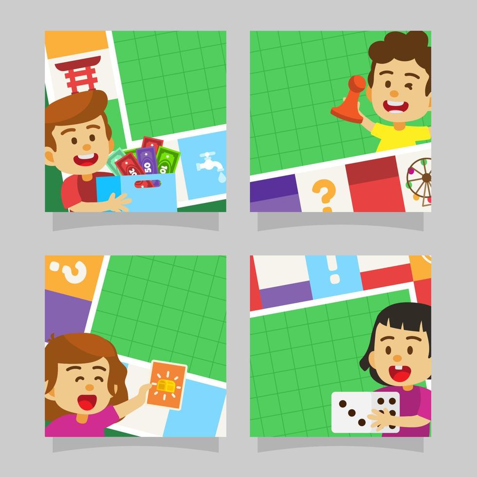Board Games Inspired Sosial Media Post Template vector