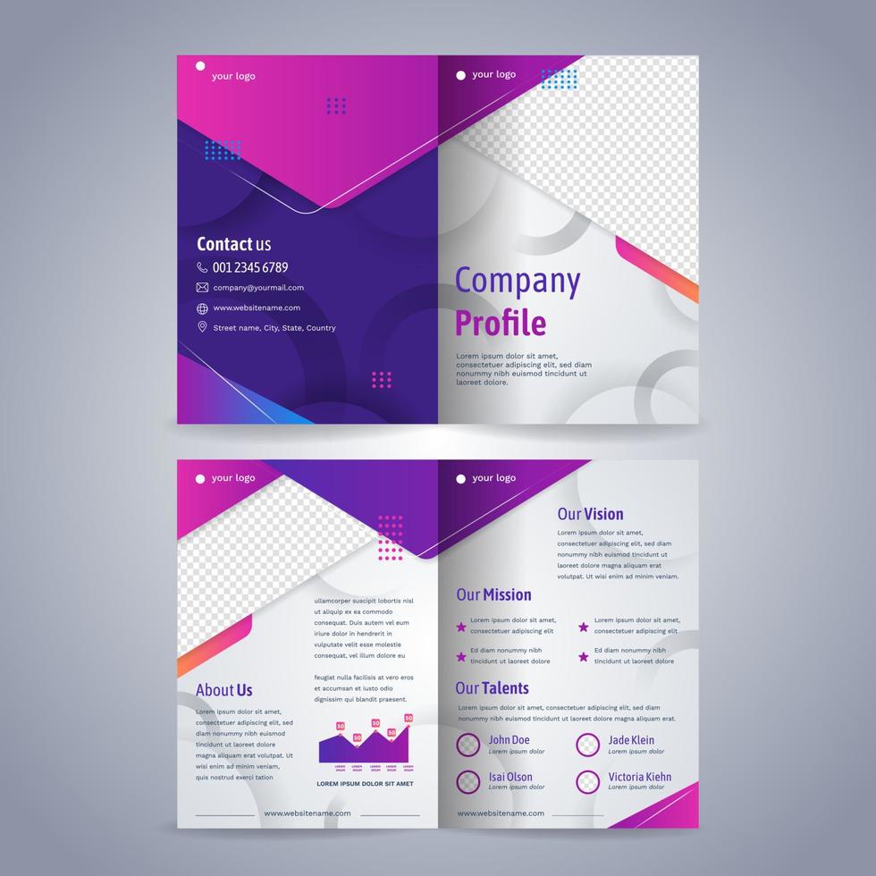 Modern Purple Company Profile Template vector