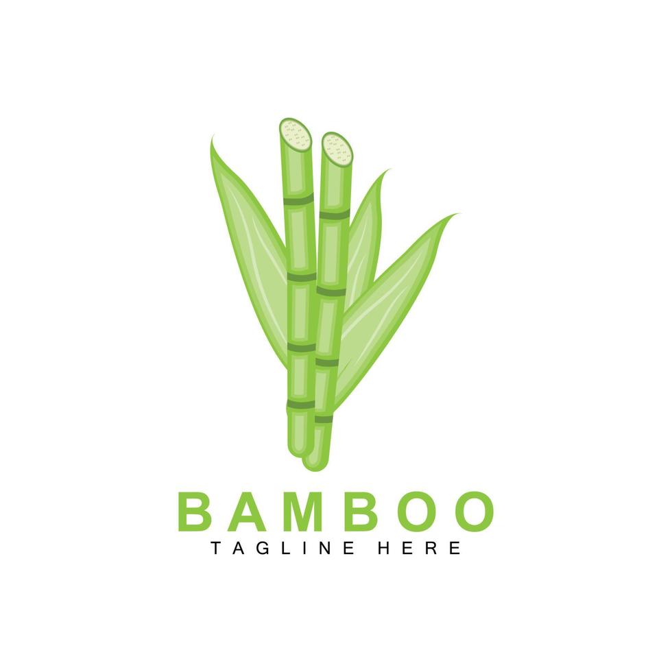 bambú logo, verde planta diseño, naturaleza árbol vector, ilustración icono vector