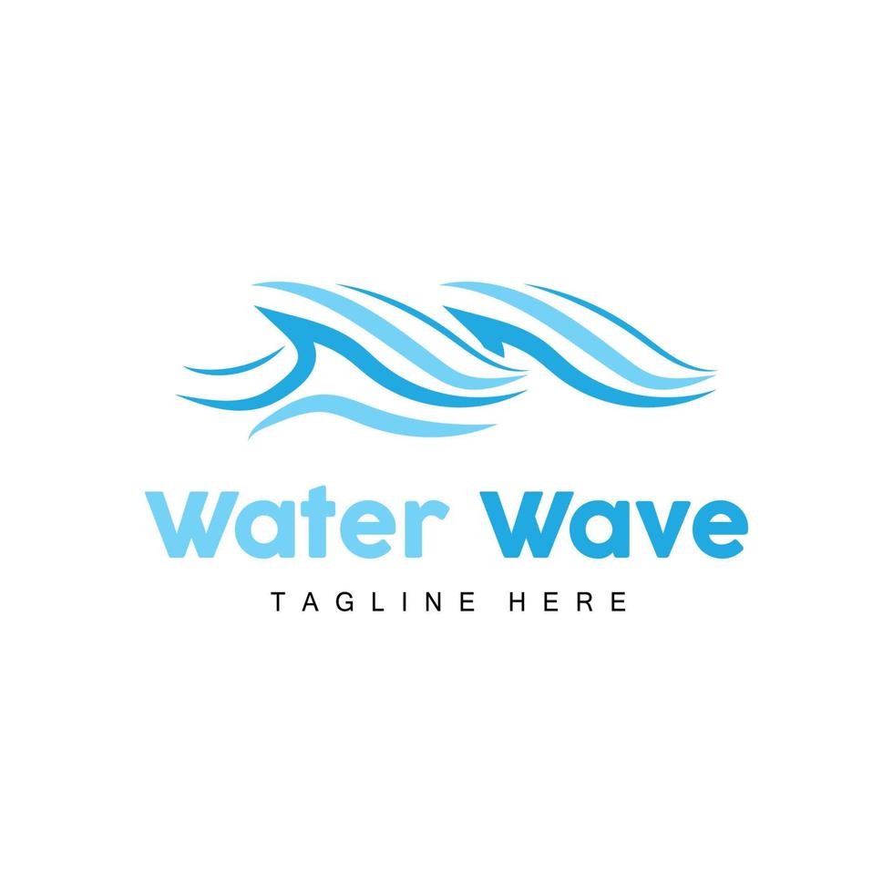 logotipo de onda de agua, vector de aguas profundas, diseño de plantilla de fondo marítimo