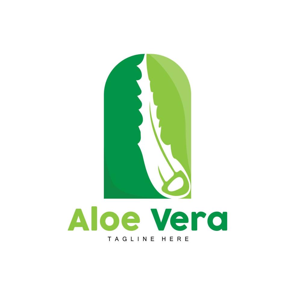 áloe vera logo, verde planta diseño, tradicional medicina y piel cuidado planta vector, pelo cuidado, símbolo icono ilustración vector