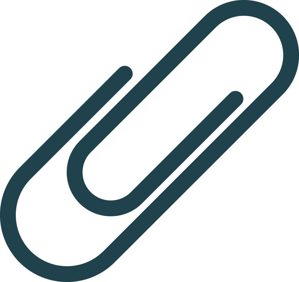 Paper clip icon - attach paper tool, office paperclip symbol. Vector icon