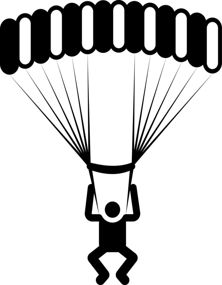 paracaídas, hombre, icono. verano vector icono negro Delgado plano símbolo de turismo para web y aplicación desarrollo aislado en blanco antecedentes. vector en blanco antecedentes
