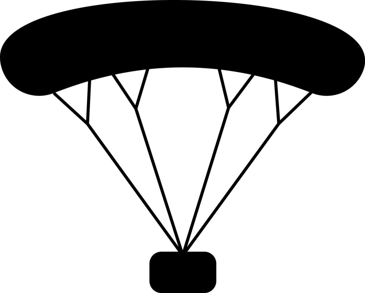Parachute, box, icon. Summer vector icon Black Thin flat Symbol of Tourism for Web and App development Isolated on White Background. Vector on white background