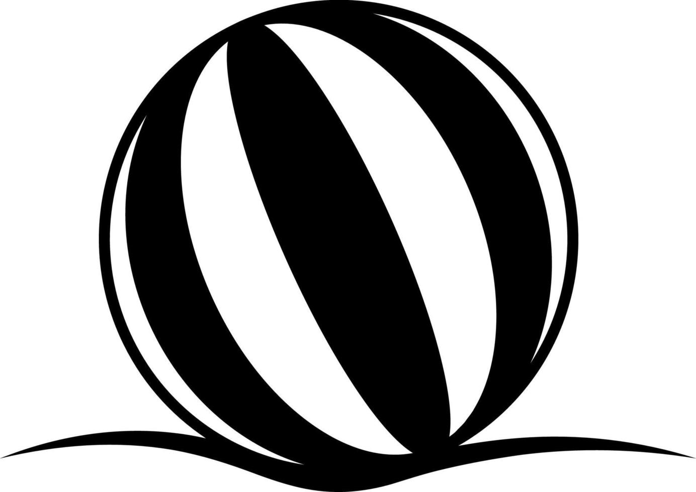 playa, pelota, icono. verano vector icono negro Delgado plano símbolo de turismo para web y aplicación desarrollo aislado en blanco antecedentes. vector en blanco antecedentes
