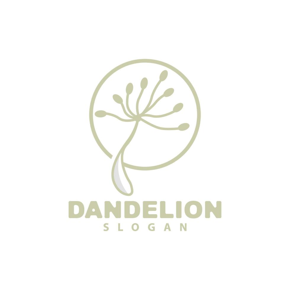 Dandelion Flower Vector, Flower Plant Illustration Icon, Dendelion Logo Simple Design vector