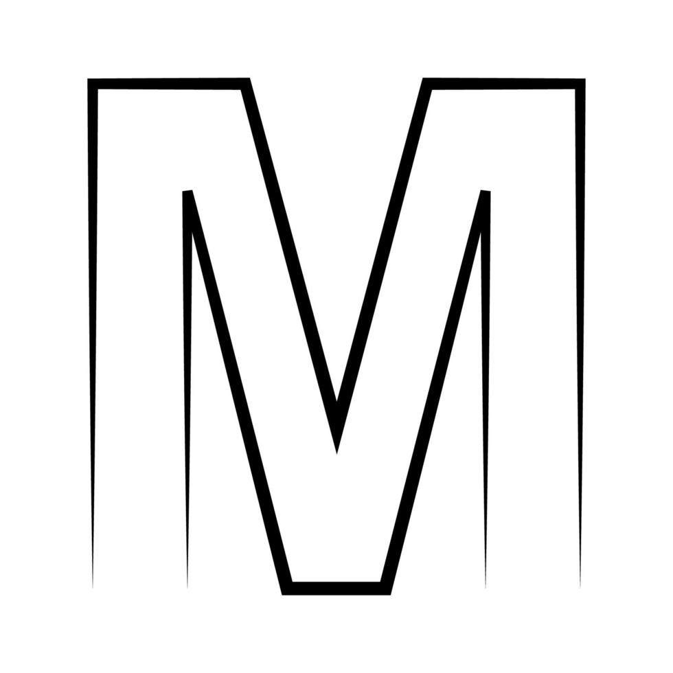 Logo letter m icon axis alphabet logotype m emblem vector
