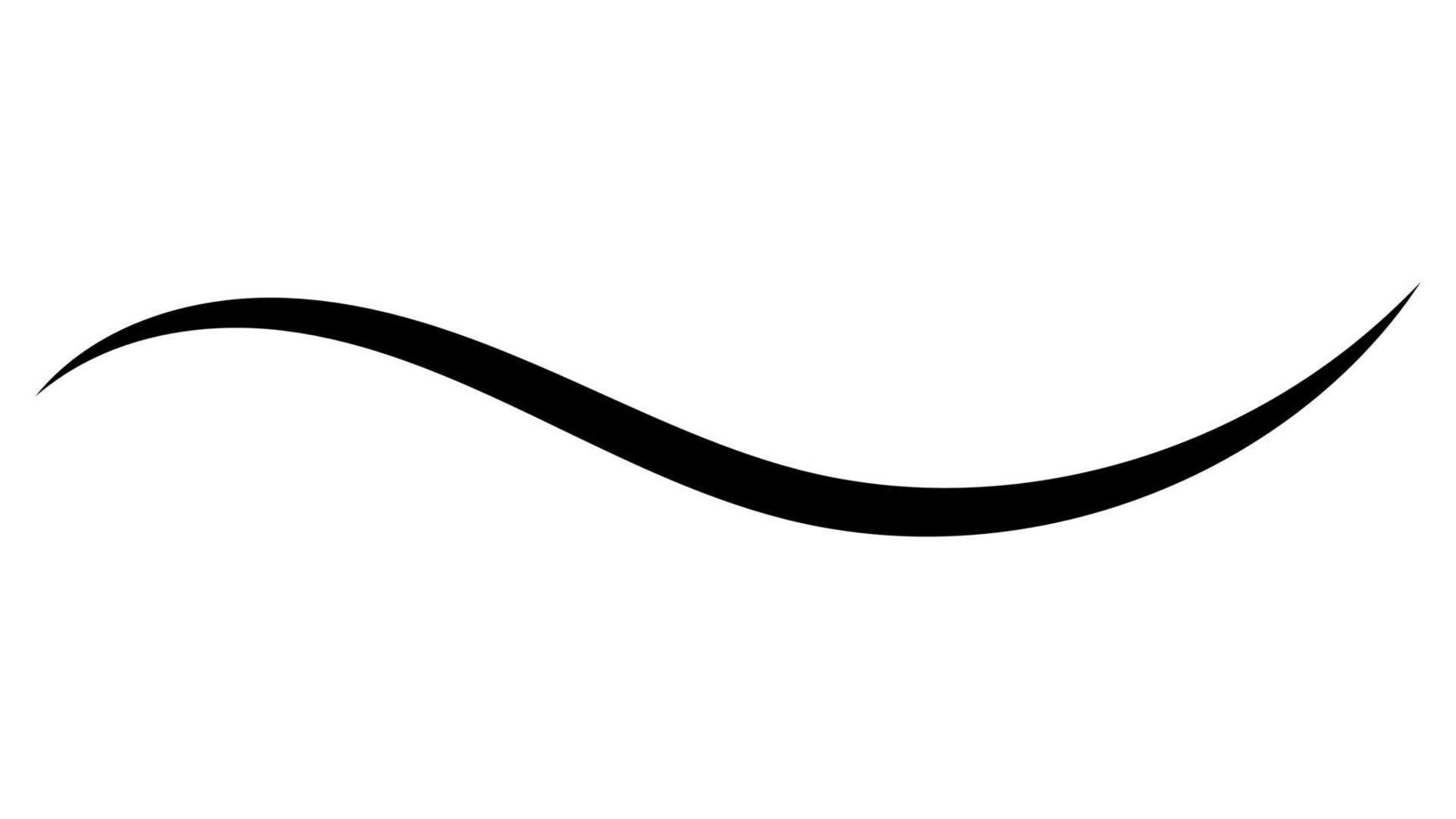 Swoosh line underline, curly calligraphy stroke, elegant decoration drawn swirl vector