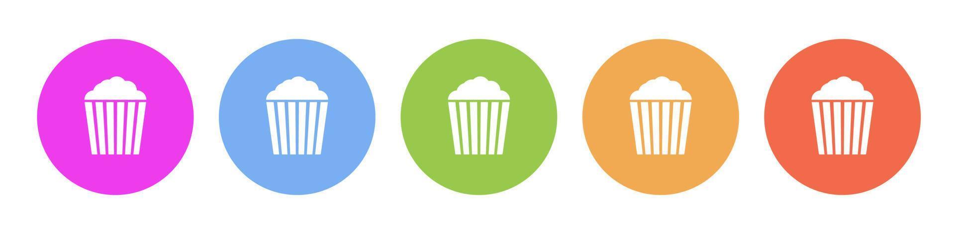 Multi colored icon popcorn. Button banner round badge interface for ...