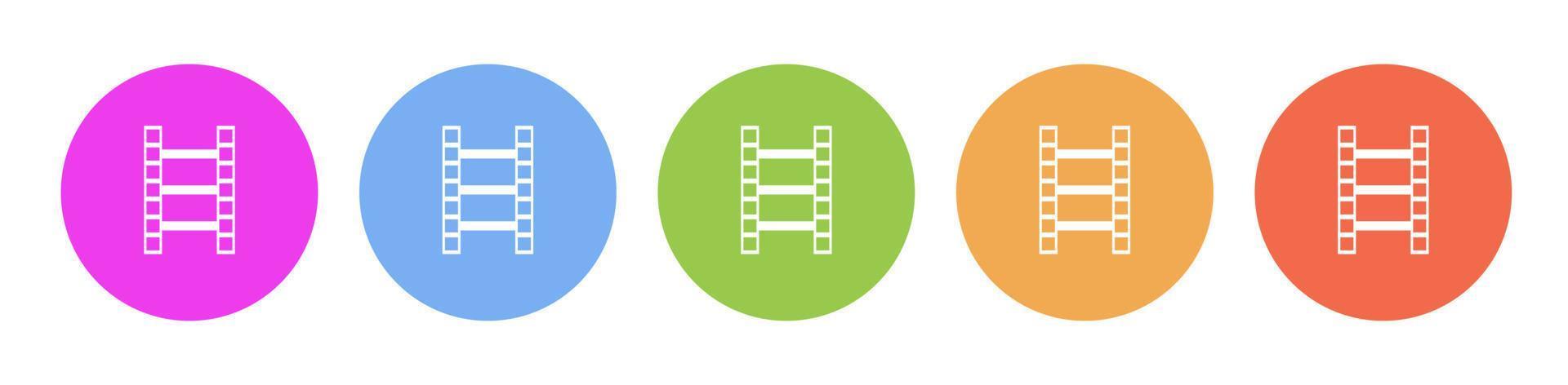 Multi colored icon movie script. Button banner round badge interface for application illustration on white background vector