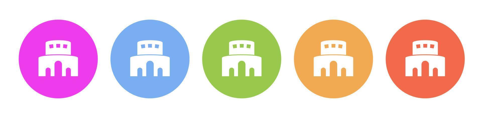 Multi colored icon sports arena. Button banner round badge interface for application illustration on white background vector