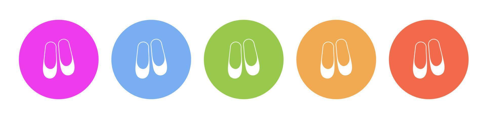 Multi colored icon female pair of shoes. Button banner round badge interface for application illustration on white background vector