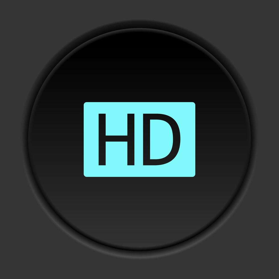 Dark button icon hd. Button banner round badge interface for application illustration on darken background vector