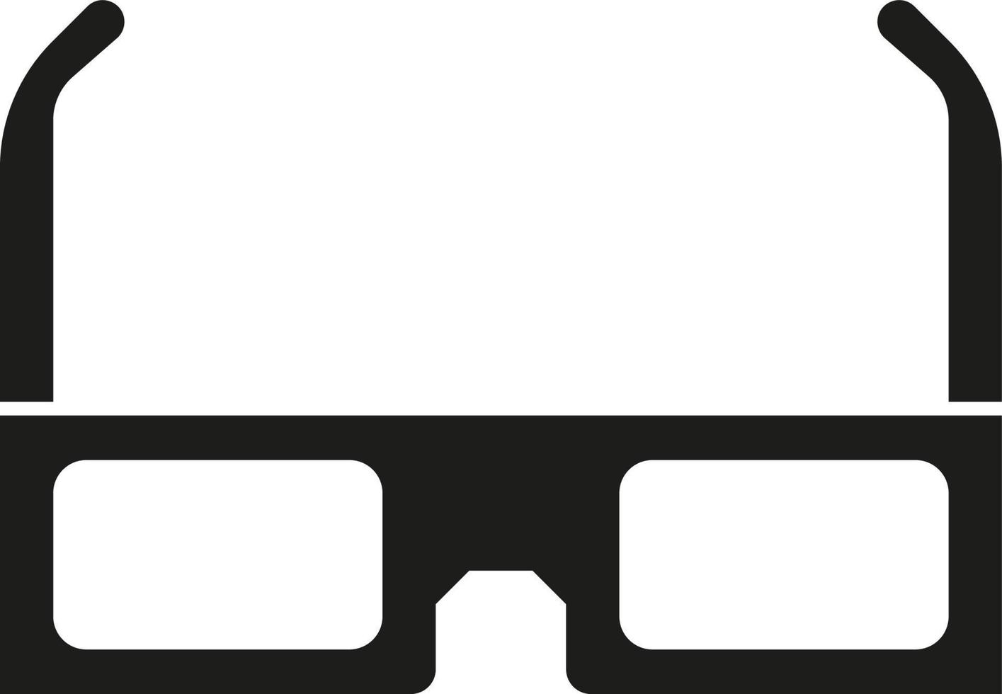 3D Glasses Icon isolated on White. Vector Illustration. 3d glasses Icon. Cinema Movie Film Watching Design Element.