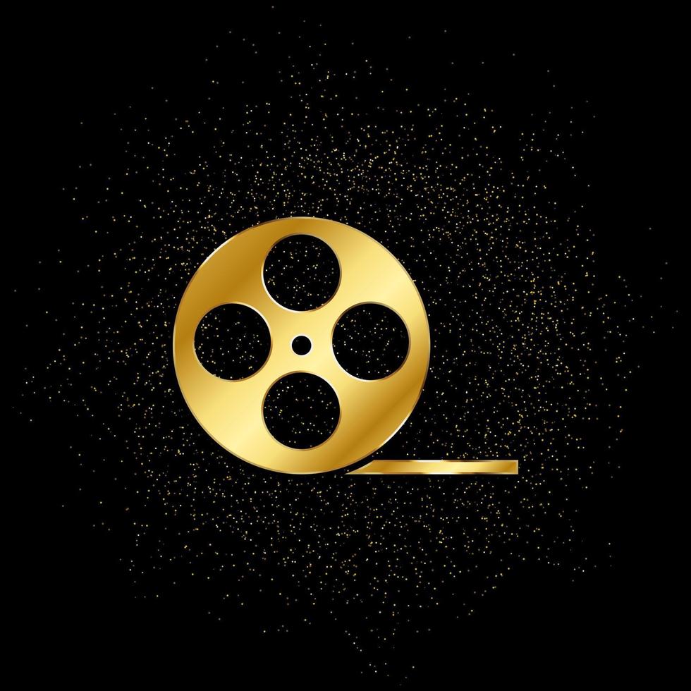 tape film gold icon. Vector illustration of golden particle background. gold icon