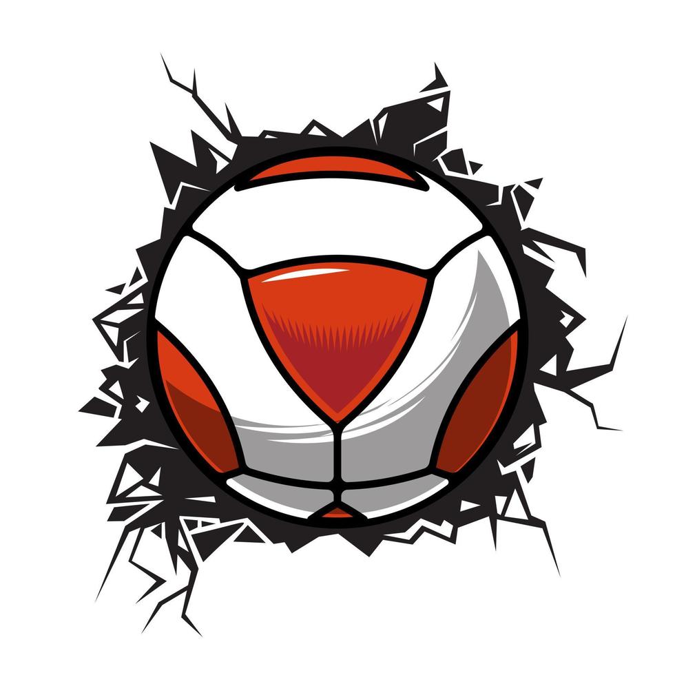 Teq pelota agrietado pared. Teq pelota club gráfico diseño logos o iconos vector ilustración.